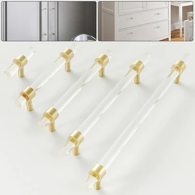 £273.39 • Buy 1-100X Acrylic Drawer Pull Handles Knob Dresser Pull Kitchen Cabinet Door Handle