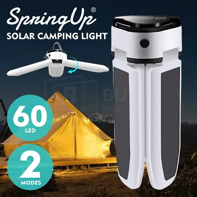 $18.96 • Buy Solar Camping Lights Tent Lamp LED Lantern USB Rechargeable Outdoor Light Hiking
