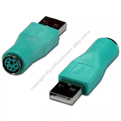 PS2 6pin Mini DIN Female/F Jack~USB A Male/M Plug Mouse Cable/port Adapter{GREEN • $1.59