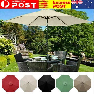 $28.45 • Buy 2/2.7/3m Replacement Garden Parasol Canopy Cover 6/8Arm Umbrella Sunshade Tents