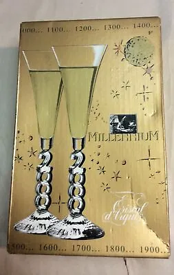 £12.89 • Buy Millennium 2000 Cristal D'Arques Collectible Champagne Flutes NIB New Year Toast