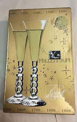 £12.89 • Buy Millennium 2000 Cristal D'Arques Collectible Champagne Flutes NIB New Year Toast