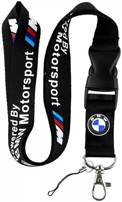 BMW Motorsport Logo Keychain Lanyard Clip With Webbing Strap 1  X 20  Black • $28.70