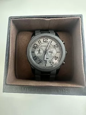 Michael Kors Watch Silicone/Stainless Steel Mercer Chronograph Mens MK8322 • $125