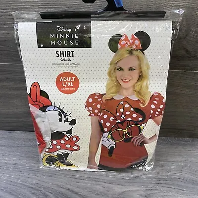 DISNEY MINNIE MOUSE SHIRT COSTUME Adult L/XL Halloween DressUp Cosplay New • $29.99