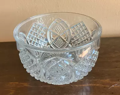 Vintage Cut Glass Round Bowl 6  X 3 1/2  • $24.95