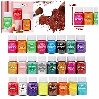 24Pcs Pearlescent Mica Powder Mica Powder For Epoxy Resin For Paint Slime • £18.47