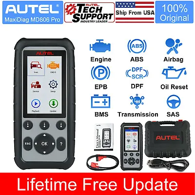 Autel MD806 Pro Car Diagnostic Tool OBD2 Scanner ABS EPB SAS SRS DPF Full System • $210.99