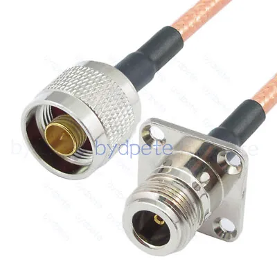 N Male Plug To N Female Jack 4holes Panel RG400 M17/128 Coaxial Cable Coax 50ohm • $12.44