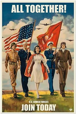 All Together - World War 2 Poster - WW2 Vintage Poster • $10.99
