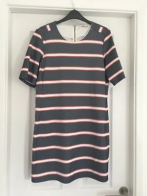 Oasis Chambray Striped Nautical Dress Size L  • £12.99