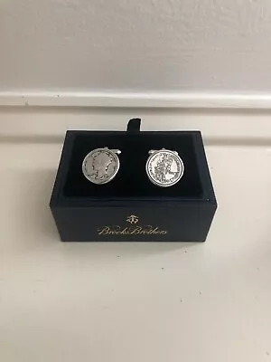 $195 Brooks Brother Replica Mercury Dime Coin Cuff Links Sterling X432m • $99.99