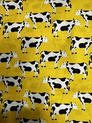 Retro Cow Fabric 100% Cotton 45  Wide Sold By Full Meter • £11