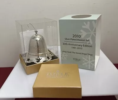 🌲 Towle Silversmiths 2010 Silver Plated Pierced Annual Christmas Bell With Box • $15.99