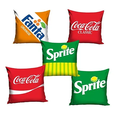 £5.49 • Buy Coca-Cola Sprite Fanta Cushion Cover/Pillowcase 38 X 38 Cm Various Designs