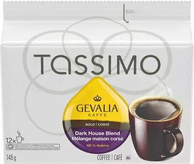 Tassimo Gevalia Dark House Blend Coffee T Discs Pods 12 Count X 4 Canada • $54.99