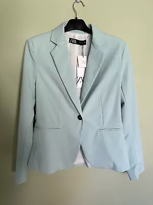 Womens Zara Blazer Bnwt Size Uk8 Pale Mint Green - Fast Post 8372/153 • £15