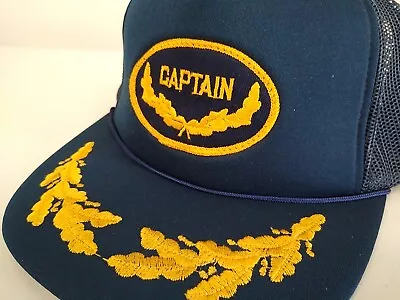 Vintage Boat Captain Scrambled Eggs  Patch Trucker Hat Snapback Cap • $8