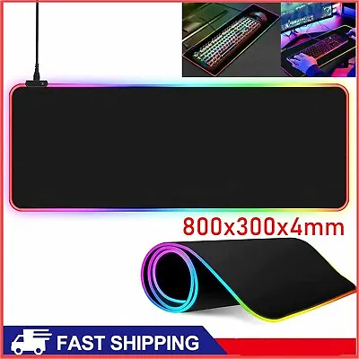 $14.89 • Buy LED Gaming Mouse Pad Large RGB Extended Mousepad Keyboard Desk Anti-slip Mat New
