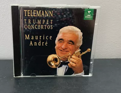 Georg Philipp Telemann (1681- 1767) - Maurice Andre: Trumpet Concertos Erato CD • $10.50