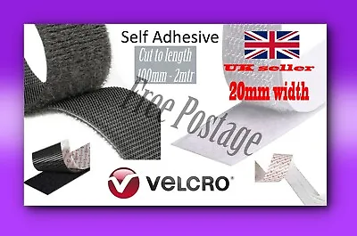 VELCRO® Genuine Brand PS14 SELF ADHESIVE Stick On Tape HOOK & LOOP Sticky Strips • £1.35