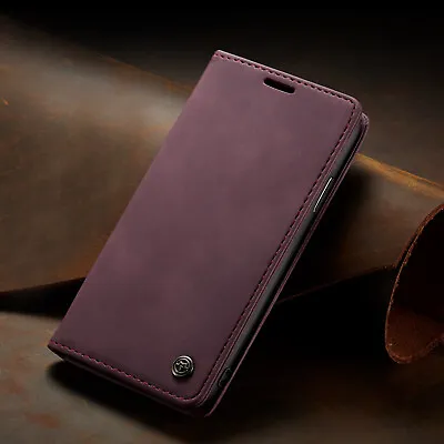 Suede Leather Wallet Case Flip Cover For IPhone 7 X 11 12 13 Mini Pro Max CaseMe • £5.55