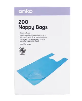 $4.95 • Buy Pack Of 200 Disposable Nappy Bags Baby Diaper Change Bag Nursery When Out