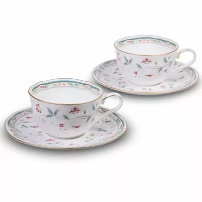 💖 Noritake Hana Sarasa Cup & Saucer Set Of 2 Bone China NEW - Gift Box 💖 • $49