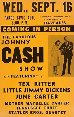 New The Johnny Cash Show Music Poster Wall Art Print June Carter Fargo Civic • $57.76