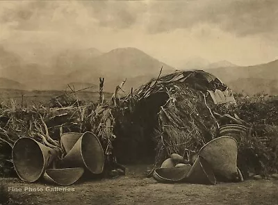 1900/72 EDWARD CURTIS Folio NATIVE AMERICAN INDIAN Mono Camp N Baskets Photo Art • $115.37