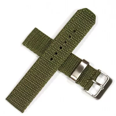 Khaki Green Nylon Army Military Mens Watch Strap Band 18mm 20mm 22 Fabric Canvas • £8.95