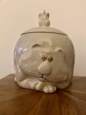 Vintage Fitz And Floyd Fat-Cat Cookie Jar 1970’s Cat And Mouse Cookie Jar • $40