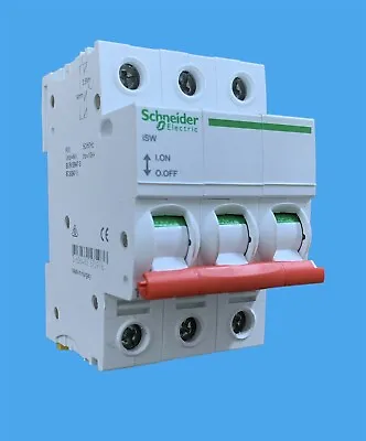 Schneider Isw 125 Amp 3 Phase Main Switch Disconnector 125a Three Pole Isolator • £22.99