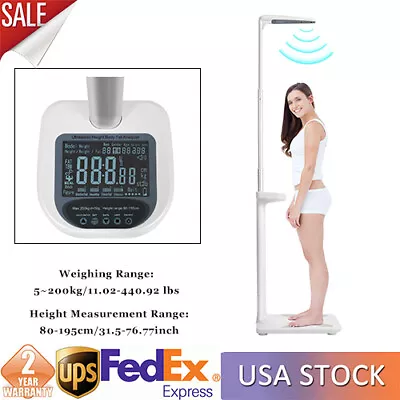 Physician Medical Body Weight Scale 440lbs Capacity Measure Height Multifunction • $185.40