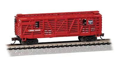 Bachmann Trains 19751 N Scale CB&Q Animated Stock Car With Cattle #52105 • $62.94