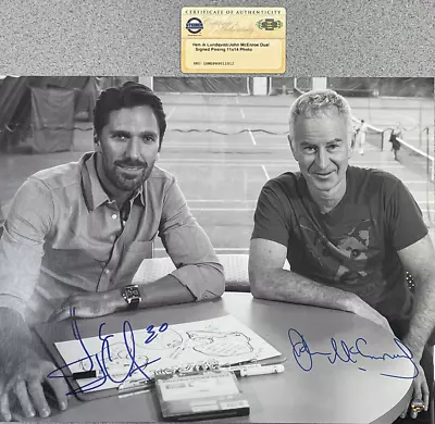 $75 • Buy John McEnroe And Henrik Lundqvist Dual Signed Auto Autograph 11x14.  Steiner COA