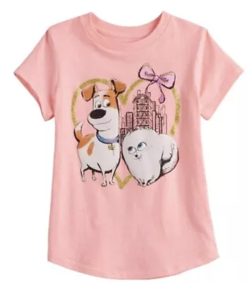 NWT~ Girls Size 6 Secret Life Of Pets Pink Heart Max Gidget T-Shirt Tee Shirt • $15