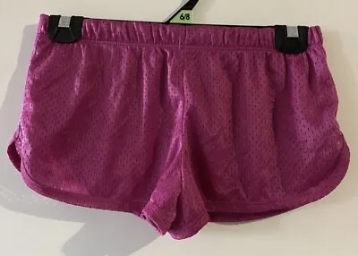 SUPRE XXS / 6 Mulberry Pink Mesh Low Rise Sporty Short Shorts • $9.65