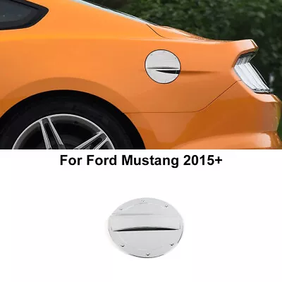 Filler Door Fuel Tank Gas Cap Cover Trim Sticker For Ford Mustang 2015+ Chrome • $19.49