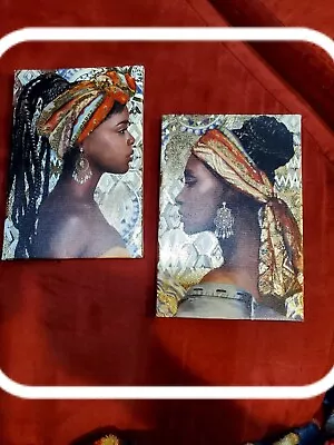 2 Piece African American Canvas Wall Art With Frame (6in × 9in) • $3