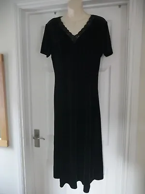 Eastex Black Velvet Evening Dress Size 12 Classic Party Outfit Vintage Designer • $42.94