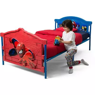 Toddler Children's 3-D SPIDER MAN Plastic Twin Bed Frame W/ Removable Guardrail • $187.92