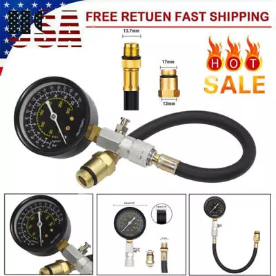 Engine Cylinder Compression Gauge Tester Kit Gas Engine Diagnostic Testing Tool • $14.99