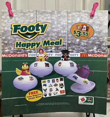 Nrl Rugby League Football Team Footy Meal Toys! Mcdonalds Aussie Translite Sign! • $39.14