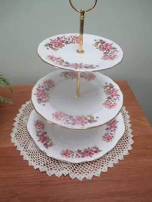 Lovely Colclough China  Plated 3 Tier Cake Stand Wayside Design • £18.50