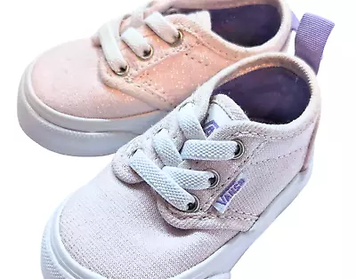 Pink Glitter Slip On Vans Baby Girl Shoes  Size 2 VNOA3WLJV14 • $20.62