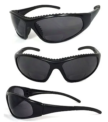 Bifocal Motorcycle Saftey Sun Readers  Sunglasses UV Protect Rubber Pad - RE66 • $11.99