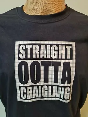 Still Game Black Tee T-shirt Straight Ootta Craiglang Top Tartan Graphic Scotlan • £13.99