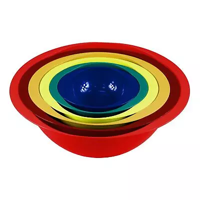 £9.99 • Buy Simpa 6PC Colour Nesting Plastic Mixing Bowls Set With Easy Grip Handles