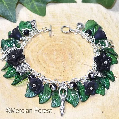 Pagan Charm Bracelet Triple Goddess Crone Wiccan Jewellery Handmade • £14.50